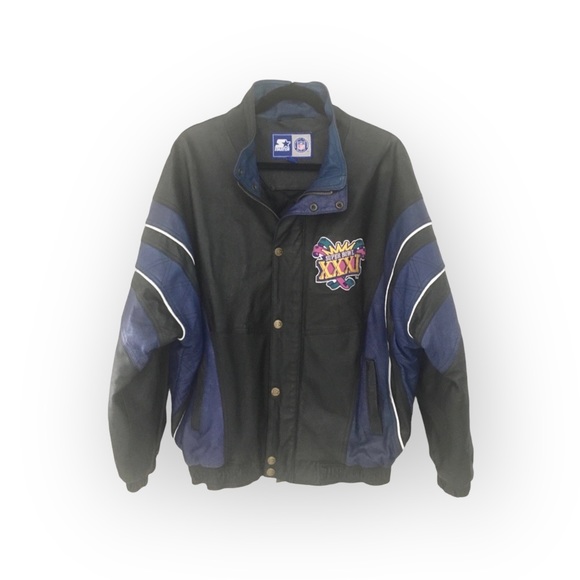 Vintage 90’s: Starter ✪ NFL Super Bowl XXXI ✪ Varsity Leather Jacket ✪ Packers - Picture 12 of 15
